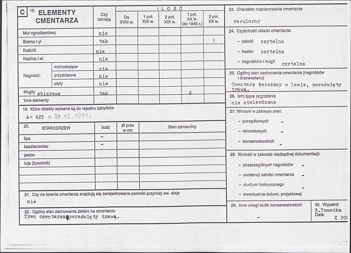 Karta cmentarza, skan nr 2