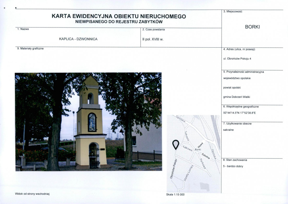 KEZN - Karta obiektu niewpisanego do rejestru, skan nr 1