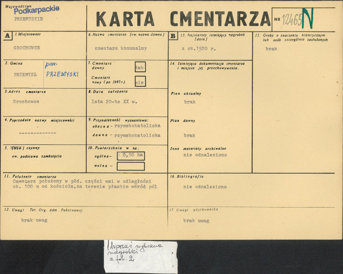 Karta cmentarza, skan nr 1