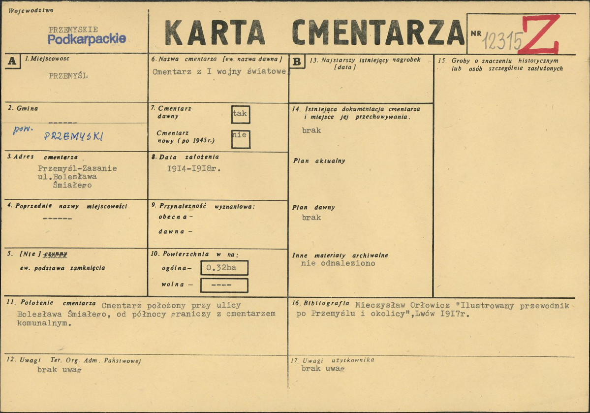 Karta cmentarza, skan nr 1