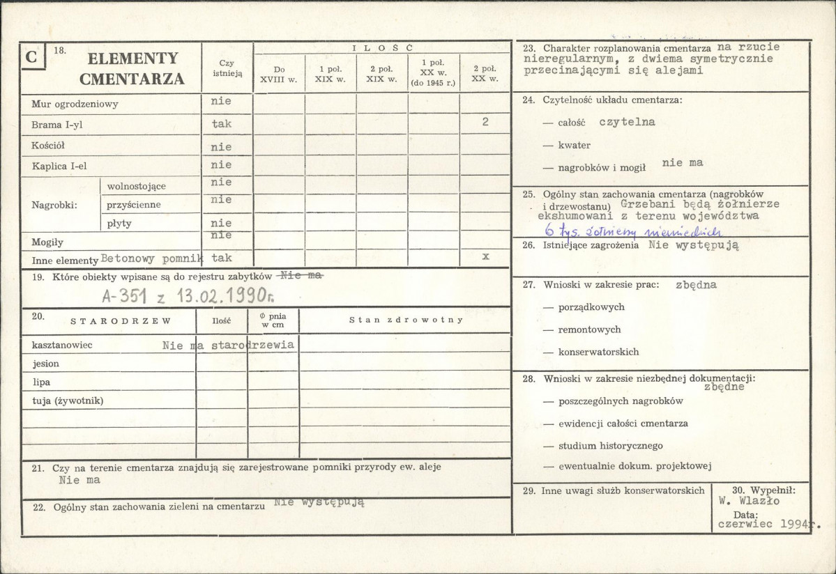 Karta cmentarza, skan nr 2