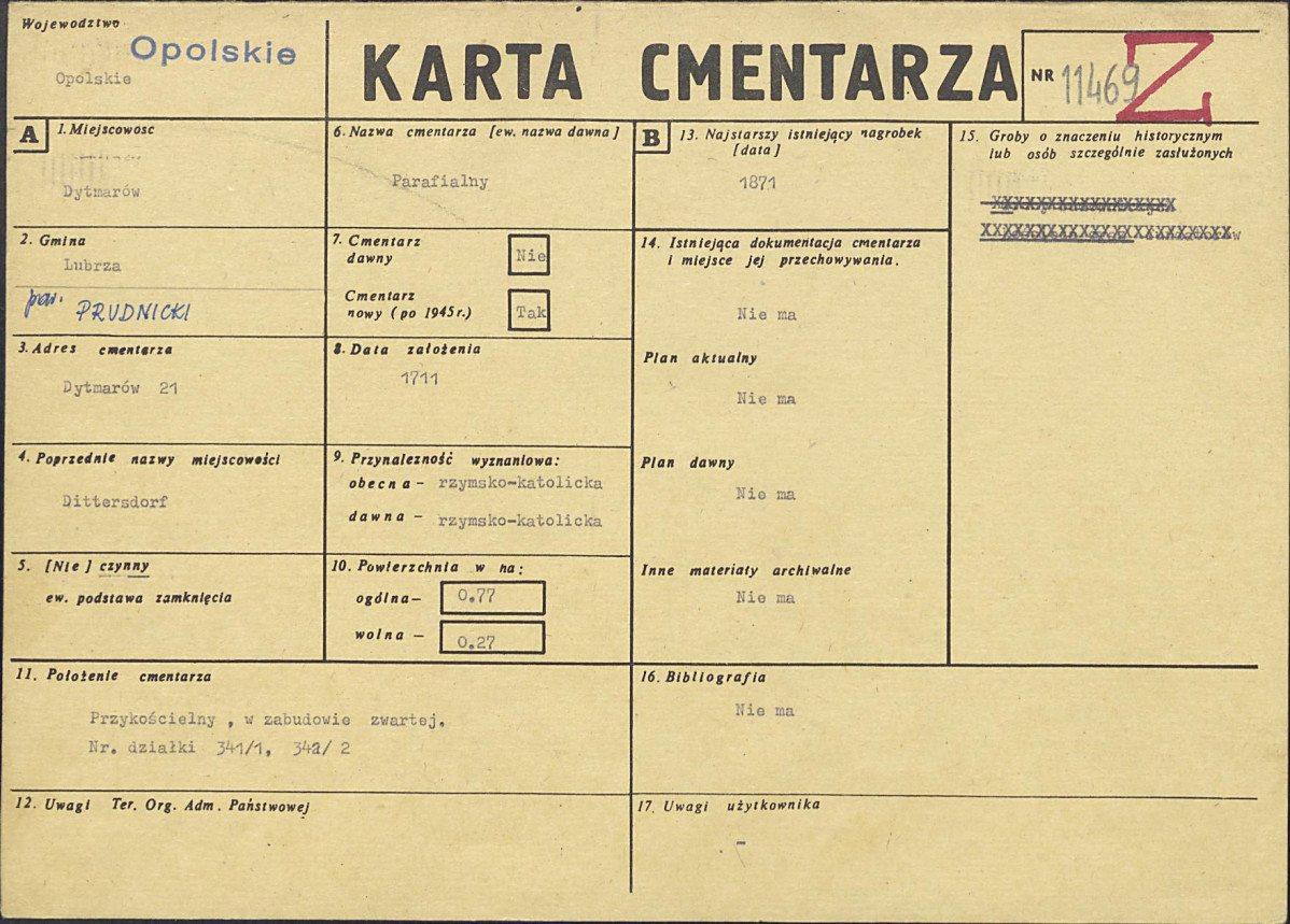 KC - Karta cmentarza, skan nr 1