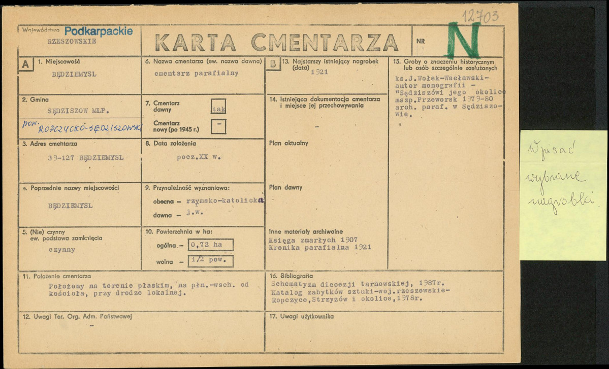Karta cmentarza, skan nr 1