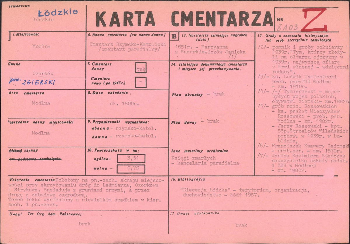 Karta cmentarza, skan nr 1