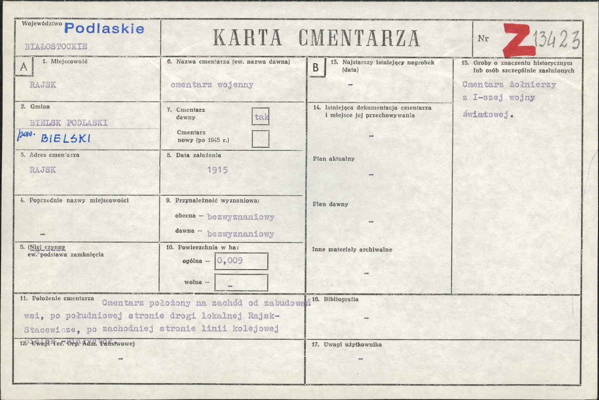 Karta cmentarza, skan nr 1
