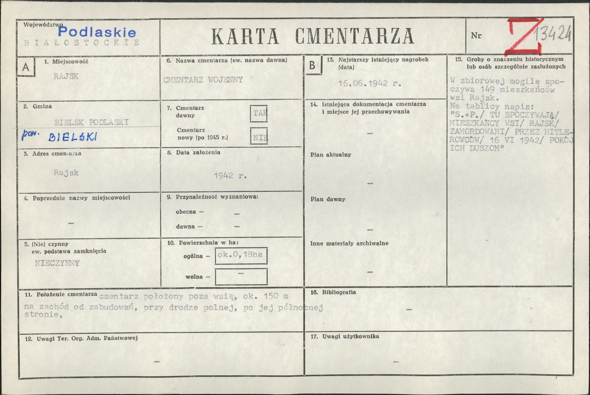 Karta cmentarza, skan nr 1