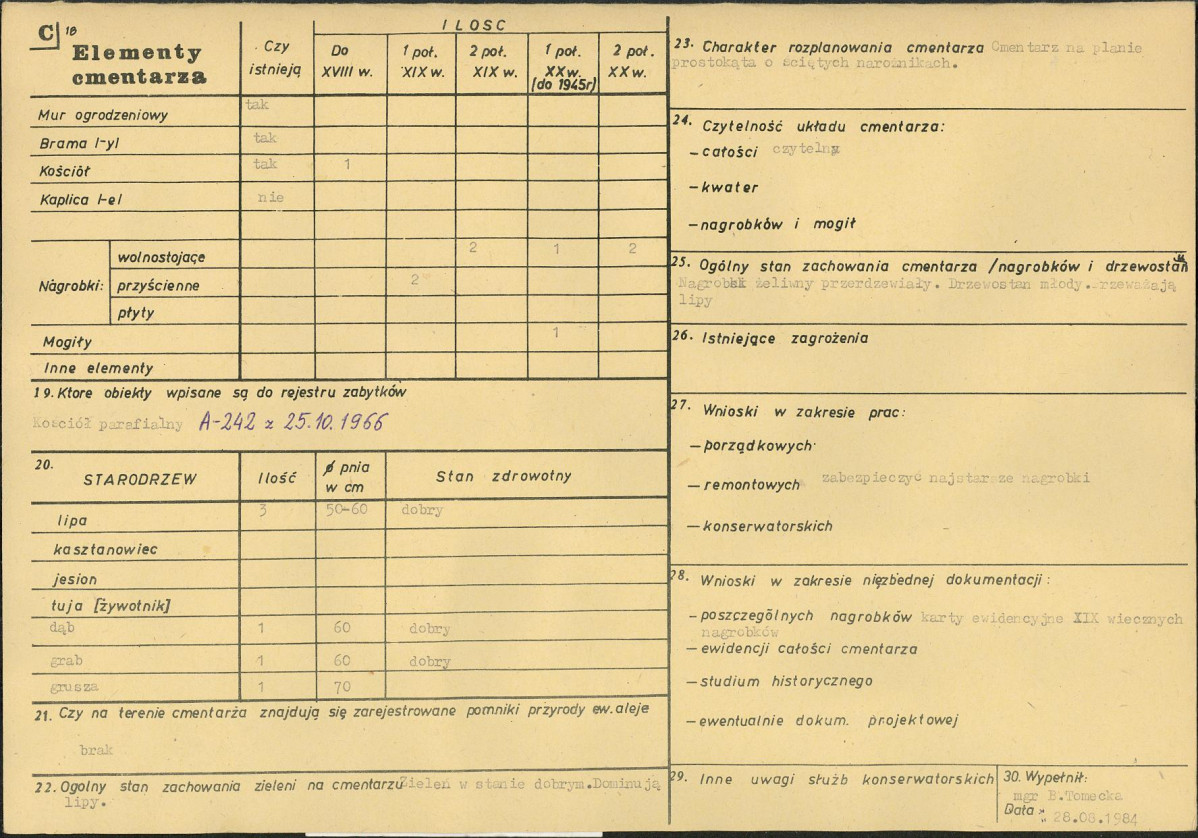 Karta cmentarza, skan nr 2