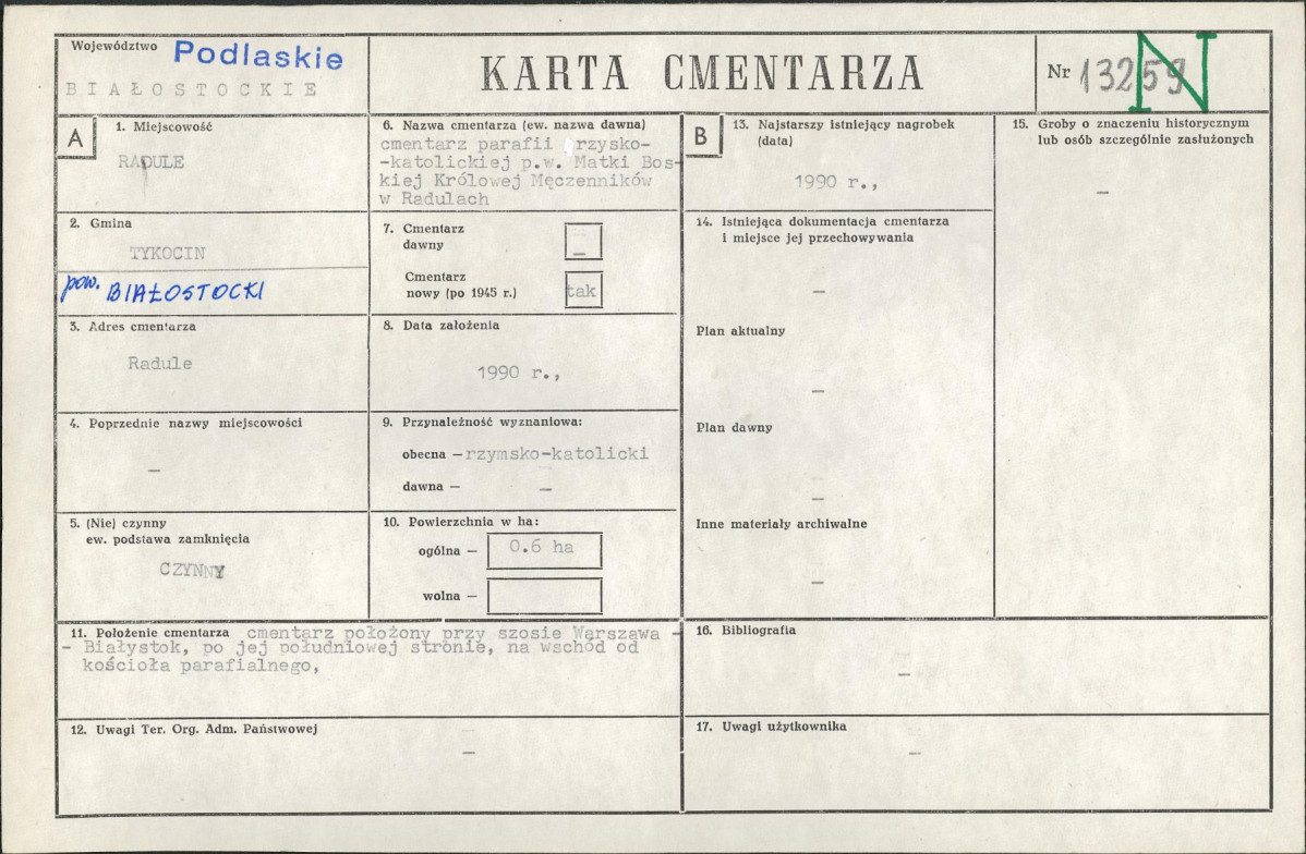 Karta cmentarza, skan nr 1