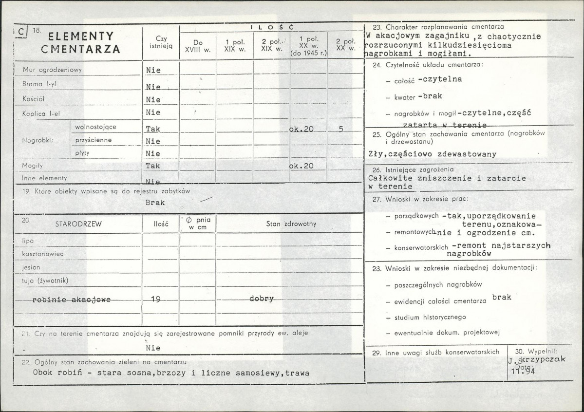 Karta cmentarza, skan nr 2