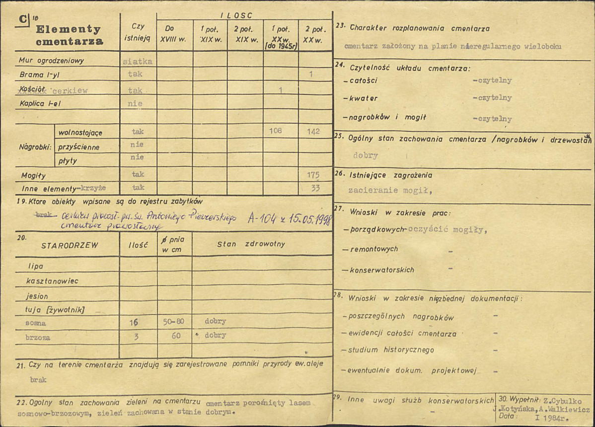 Karta cmentarza, skan nr 2