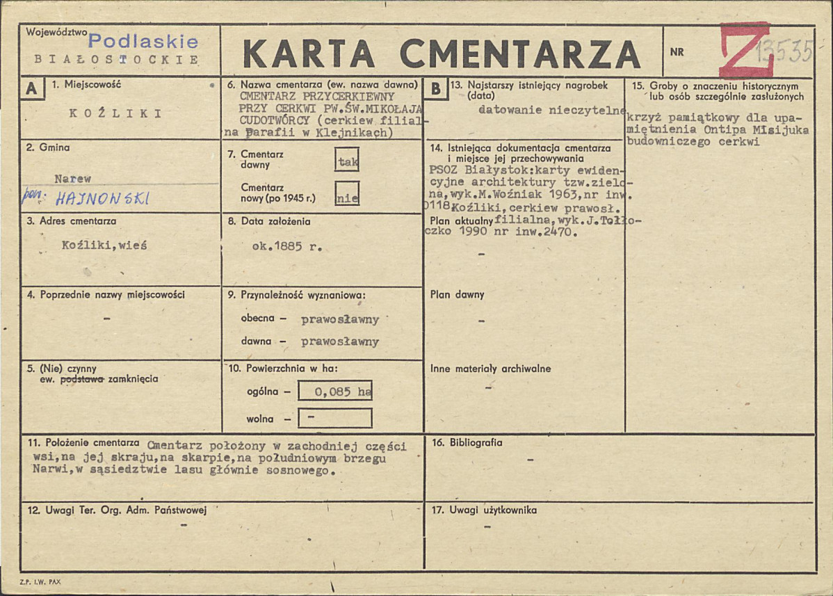 Karta cmentarza, skan nr 1