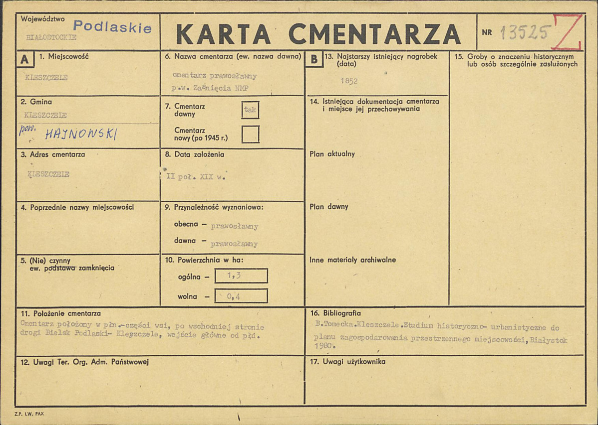Karta cmentarza, skan nr 1