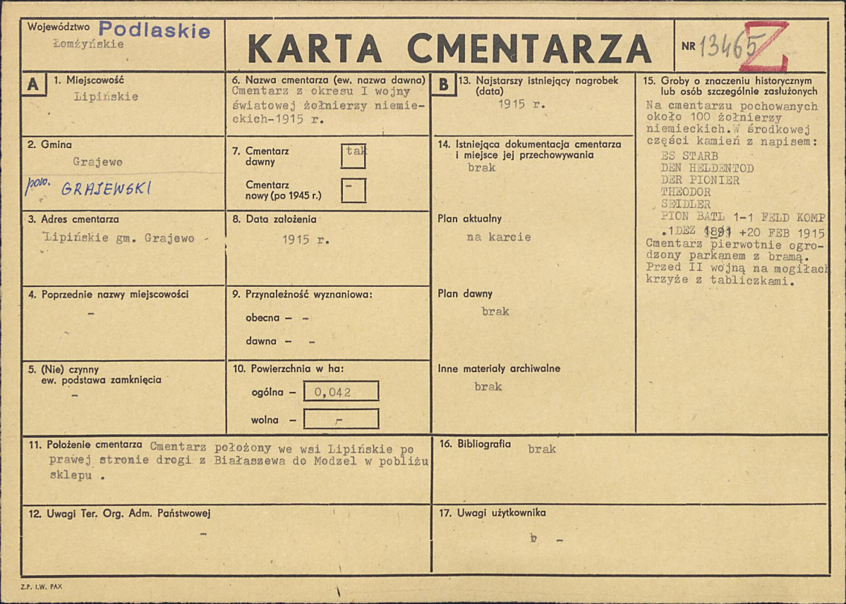 Karta cmentarza, skan nr 1