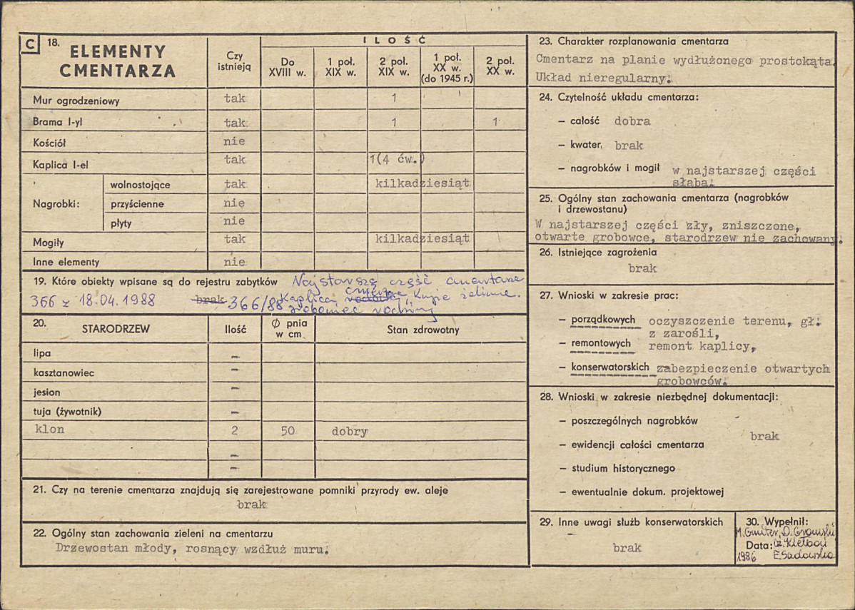 Karta cmentarza, skan nr 2