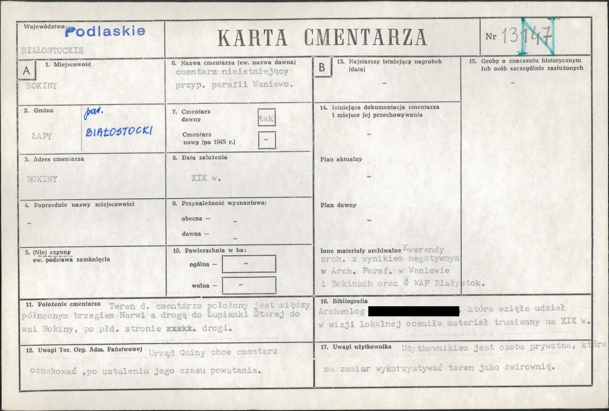 KC - Karta cmentarza, skan nr 1