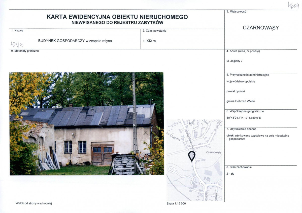 KEZN - Karta obiektu niewpisanego do rejestru, skan nr 1