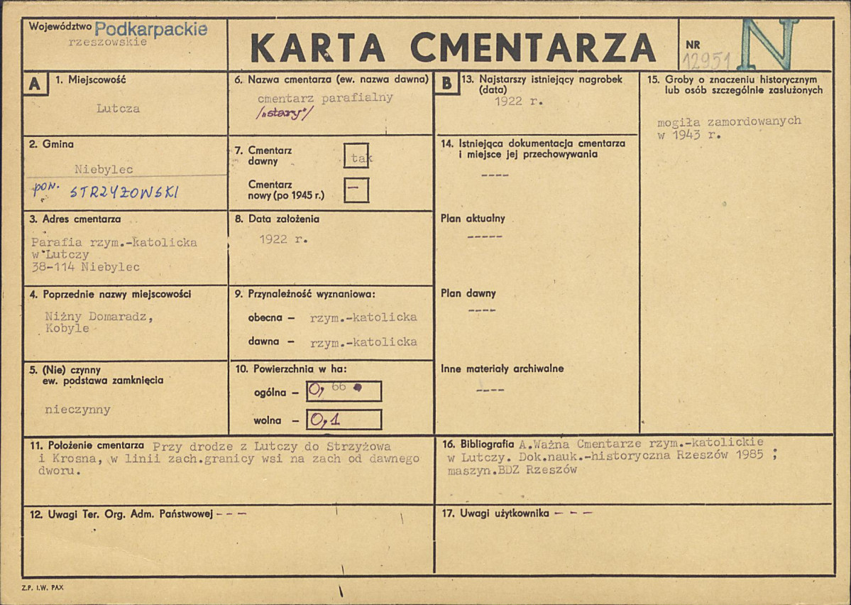 Karta cmentarza, skan nr 1
