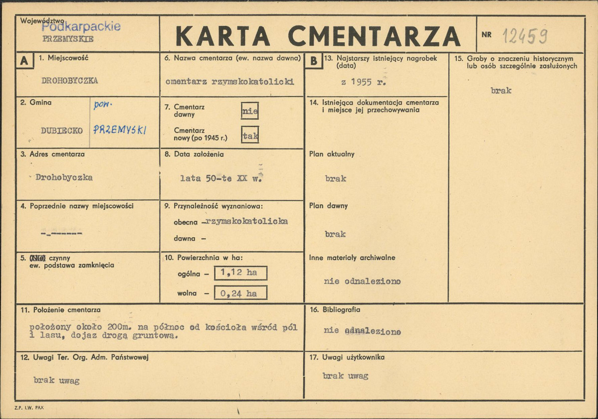 Karta cmentarza, skan nr 1