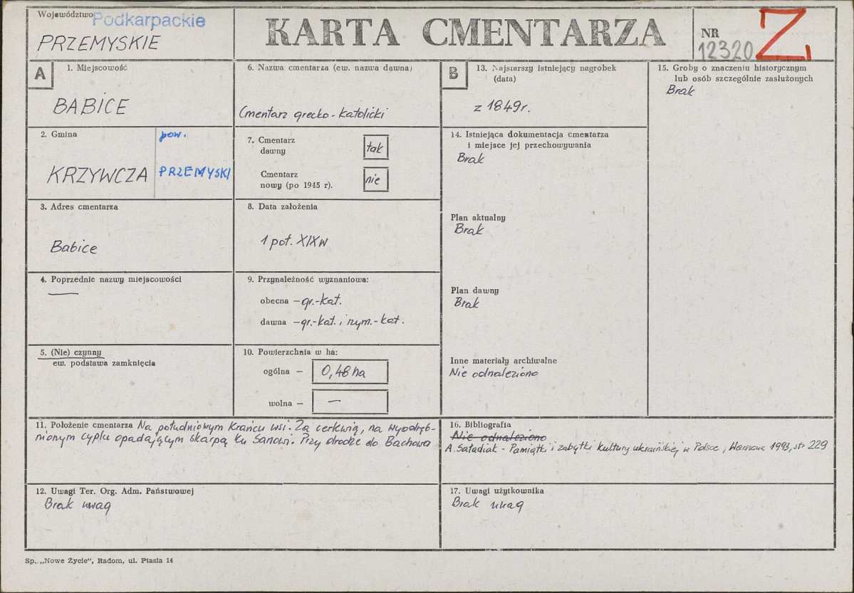 Karta cmentarza, skan nr 1