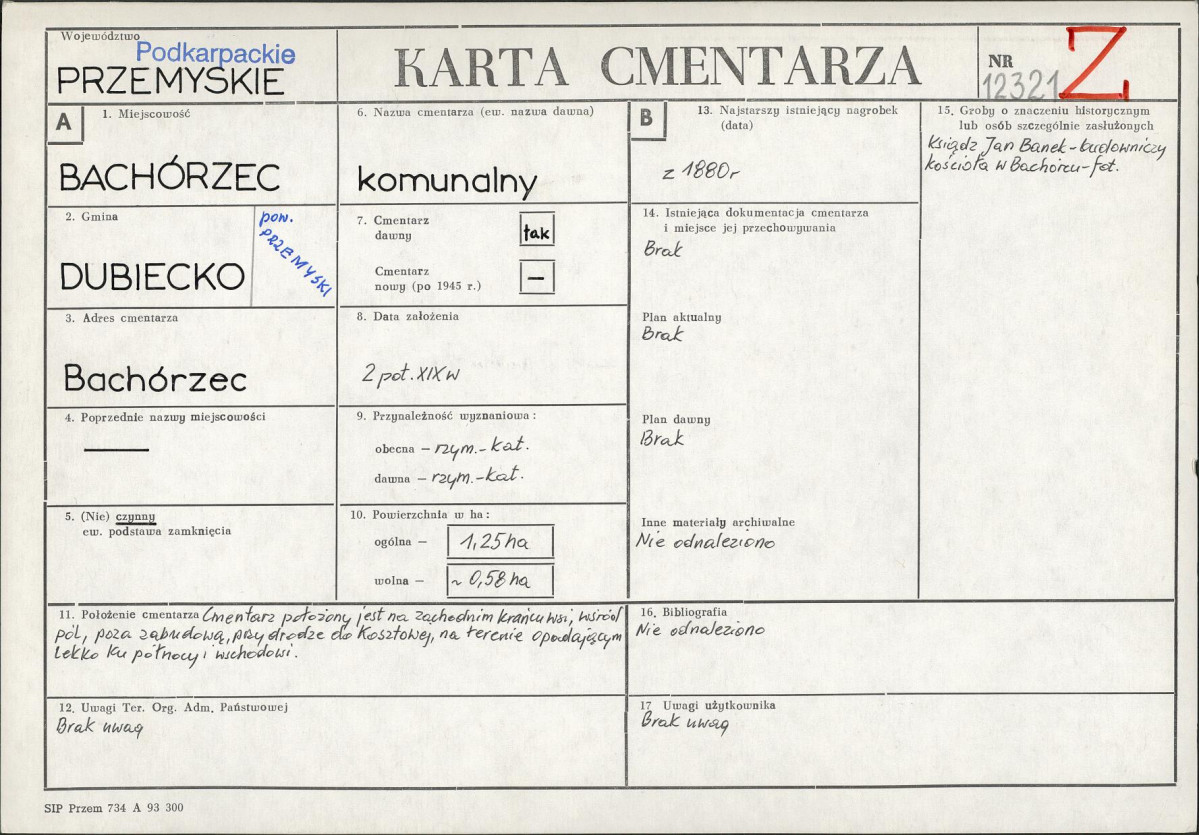 Karta cmentarza, skan nr 1