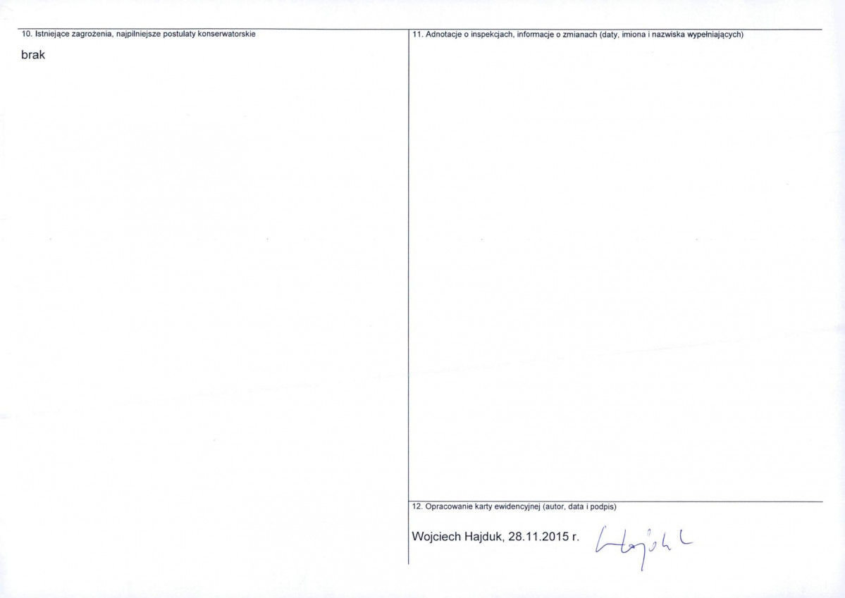 KEZN - Karta obiektu niewpisanego do rejestru, skan nr 2