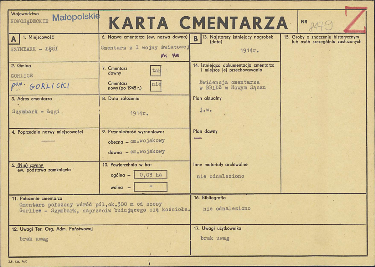 Karta cmentarza, skan nr 1