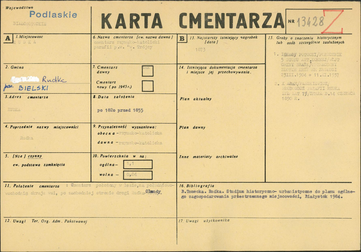 Karta cmentarza, skan nr 1