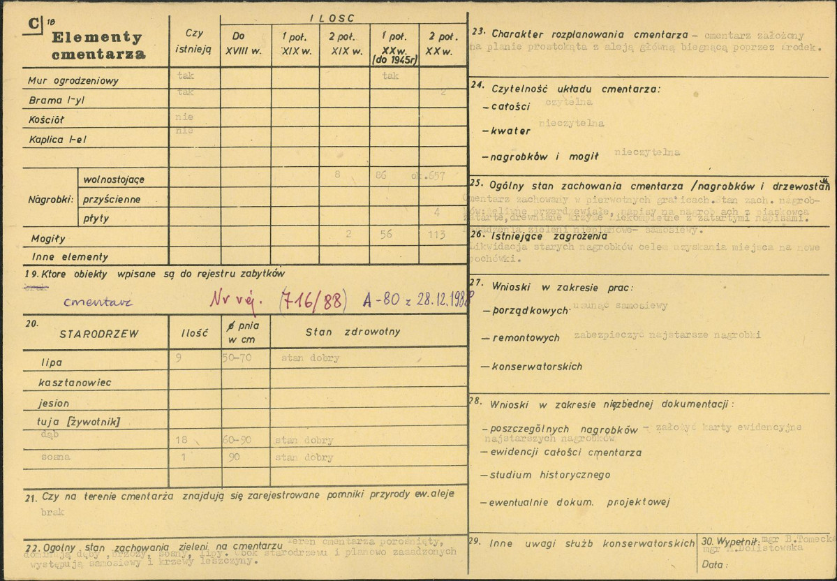 Karta cmentarza, skan nr 2