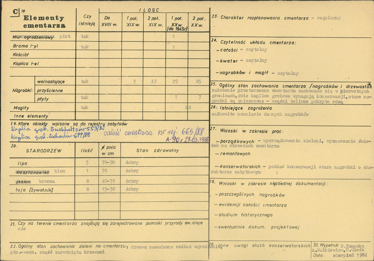 Karta cmentarza, skan nr 2