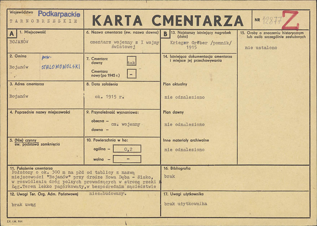 Karta cmentarza, skan nr 1