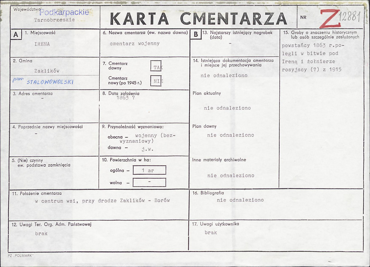 Karta cmentarza, skan nr 1