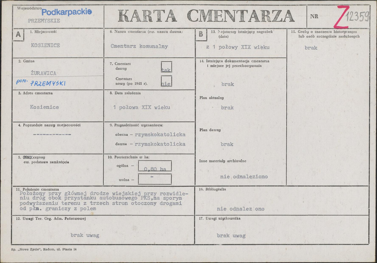 Karta cmentarza, skan nr 1