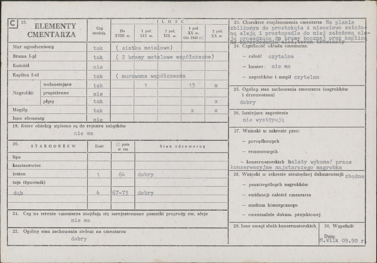 Karta cmentarza, skan nr 2