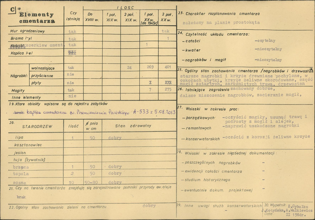 Karta cmentarza, skan nr 2