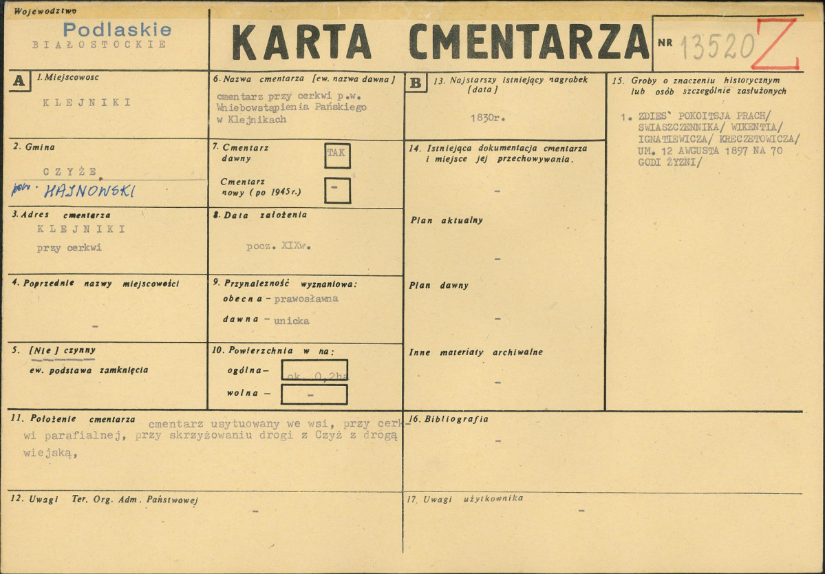 Karta cmentarza, skan nr 1
