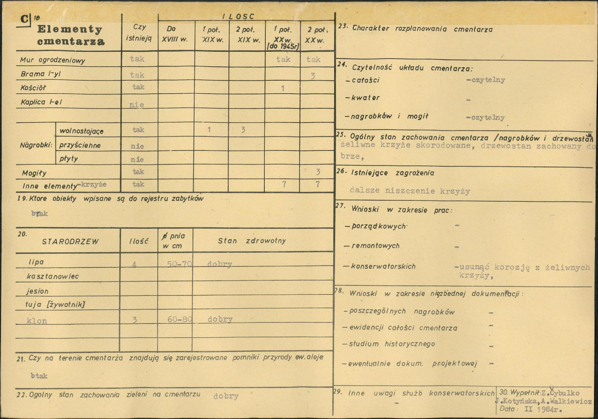 Karta cmentarza, skan nr 2