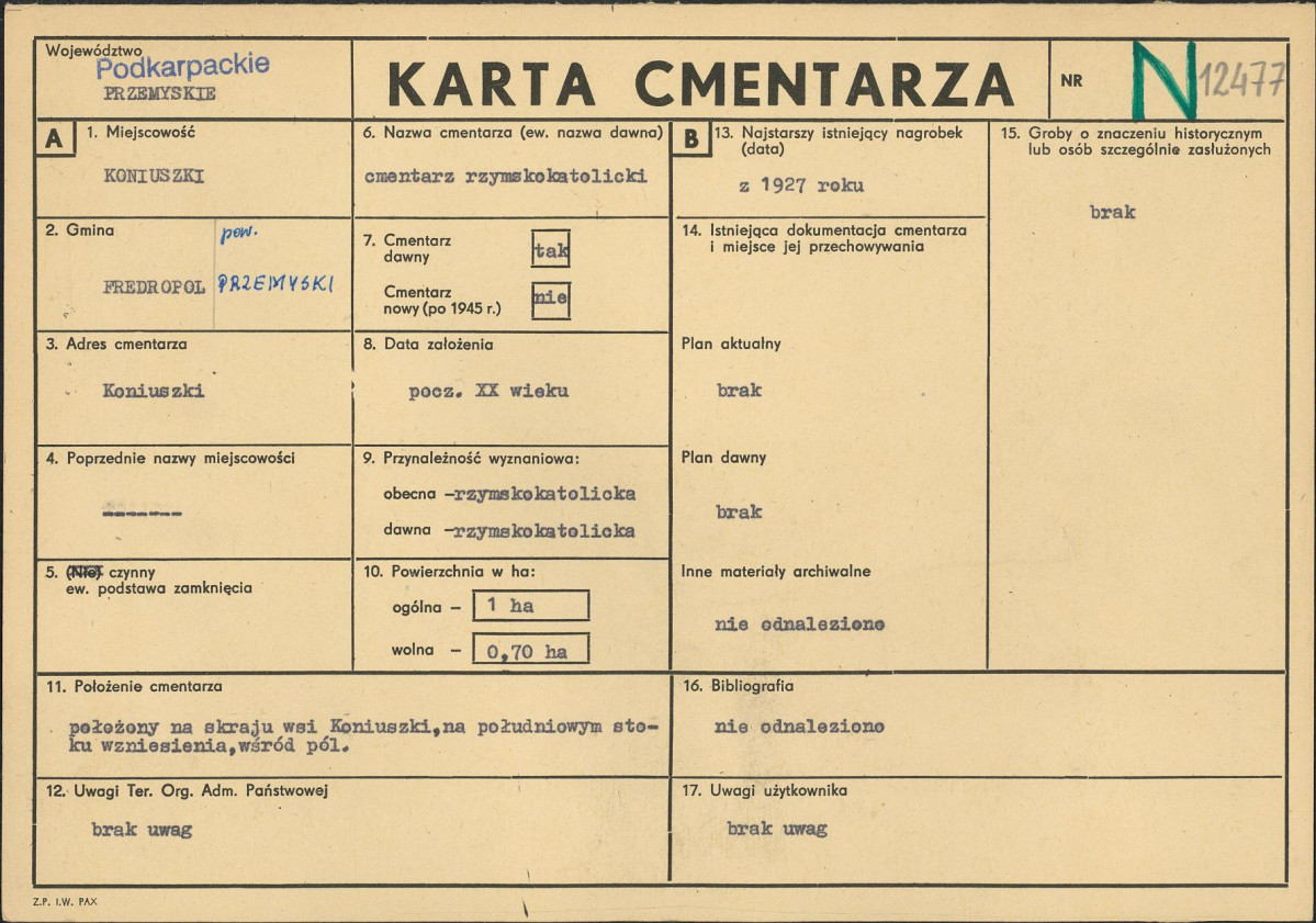 Karta cmentarza, skan nr 1
