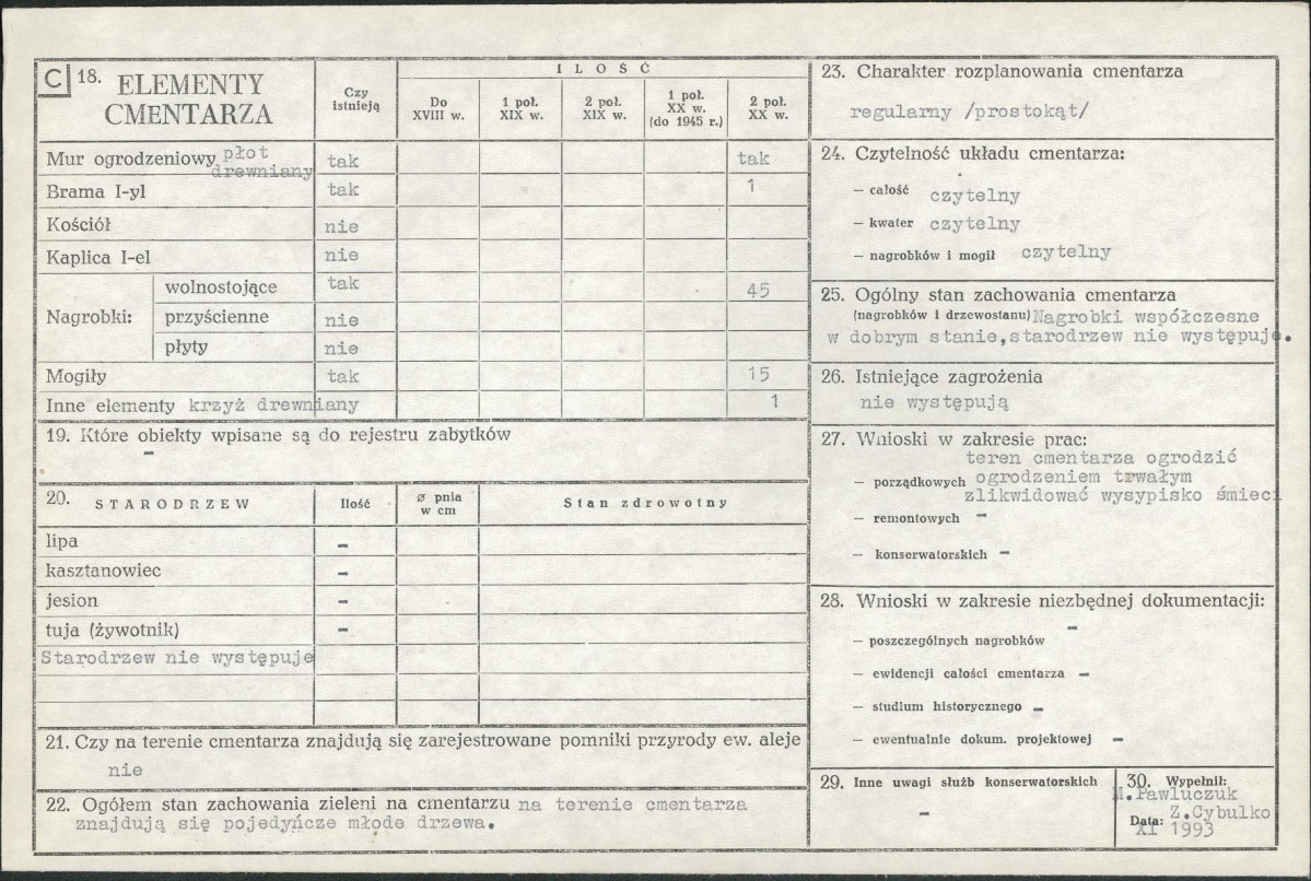 KC - Karta cmentarza, skan nr 2