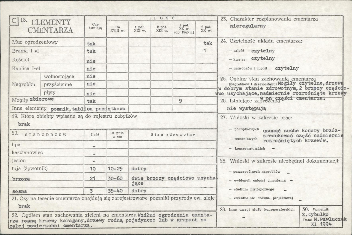 KC - Karta cmentarza, skan nr 2