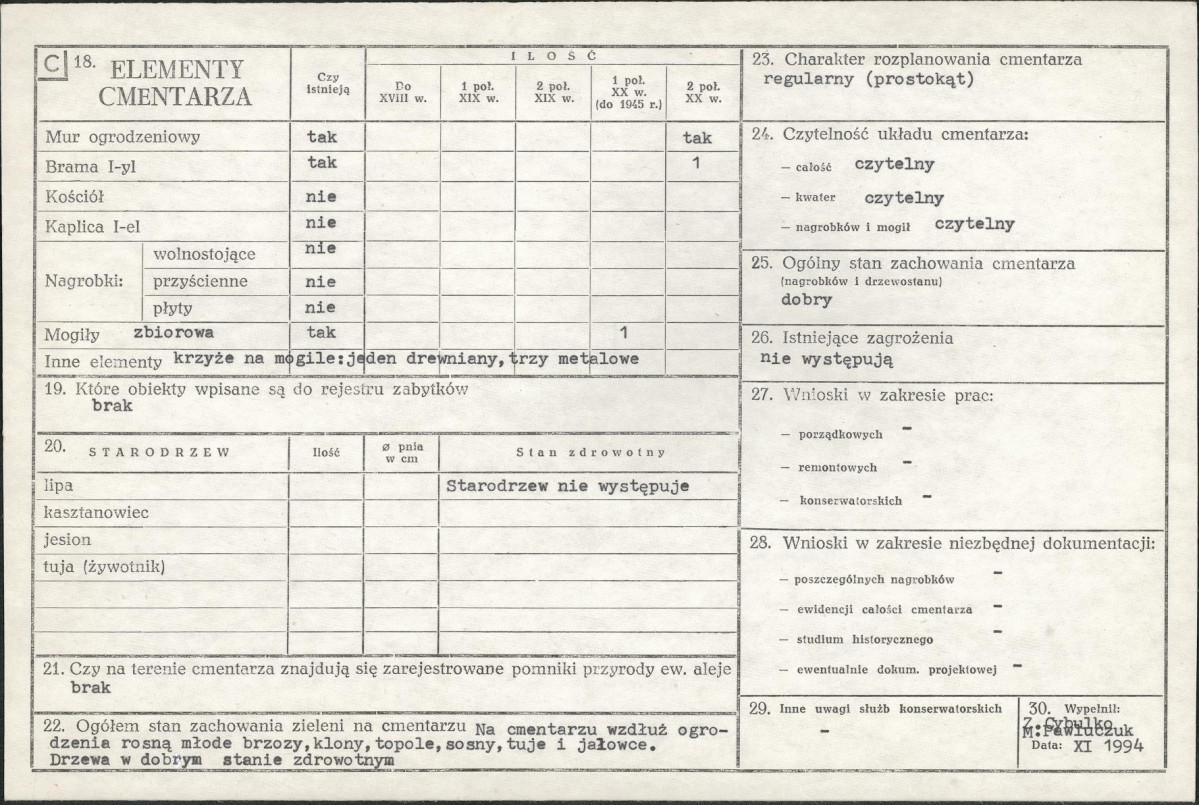 KC - Karta cmentarza, skan nr 2