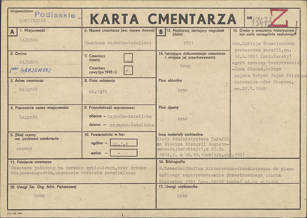 Karta cmentarza, skan nr 1