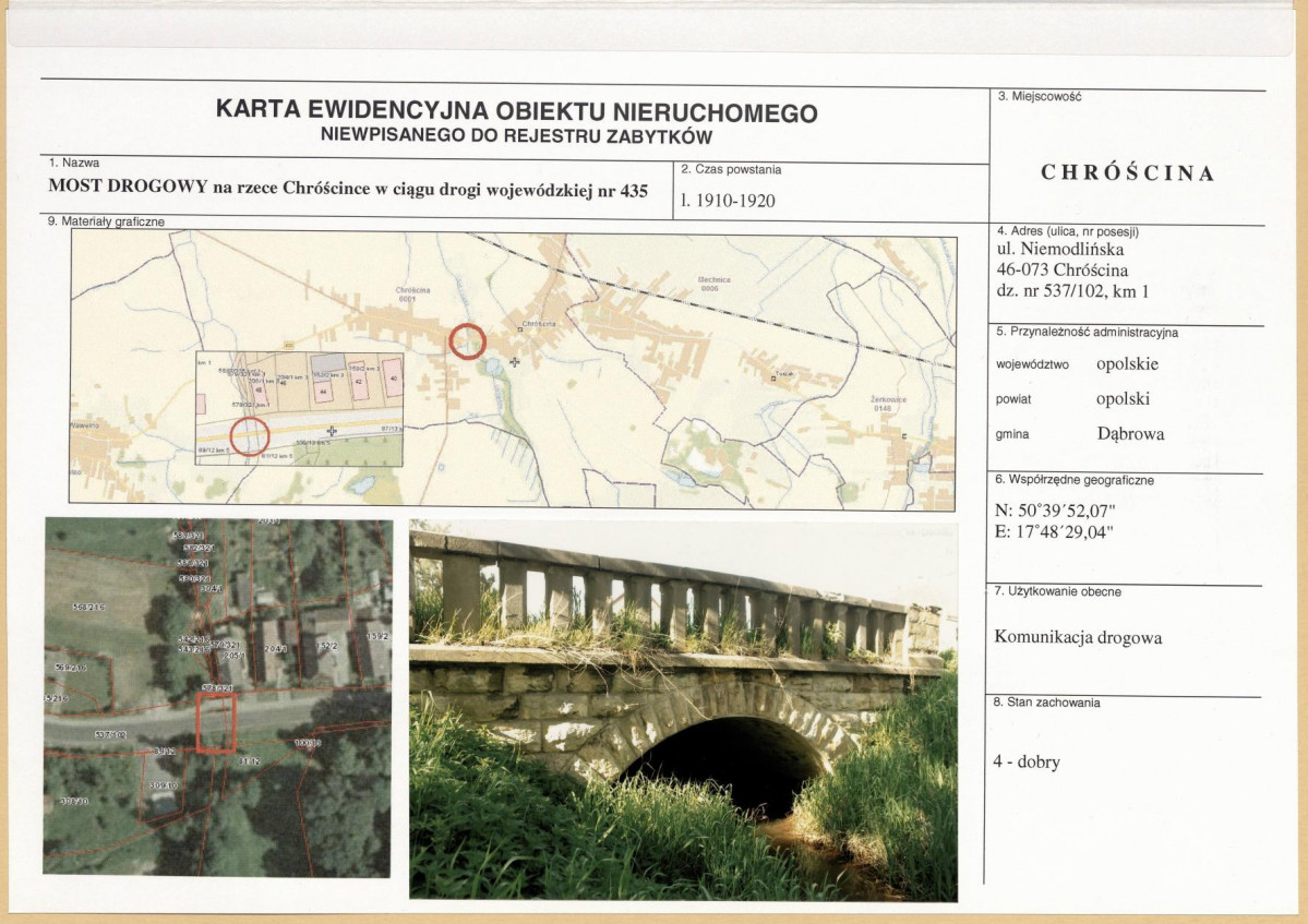 KEZN - Karta obiektu niewpisanego do rejestru, skan nr 1