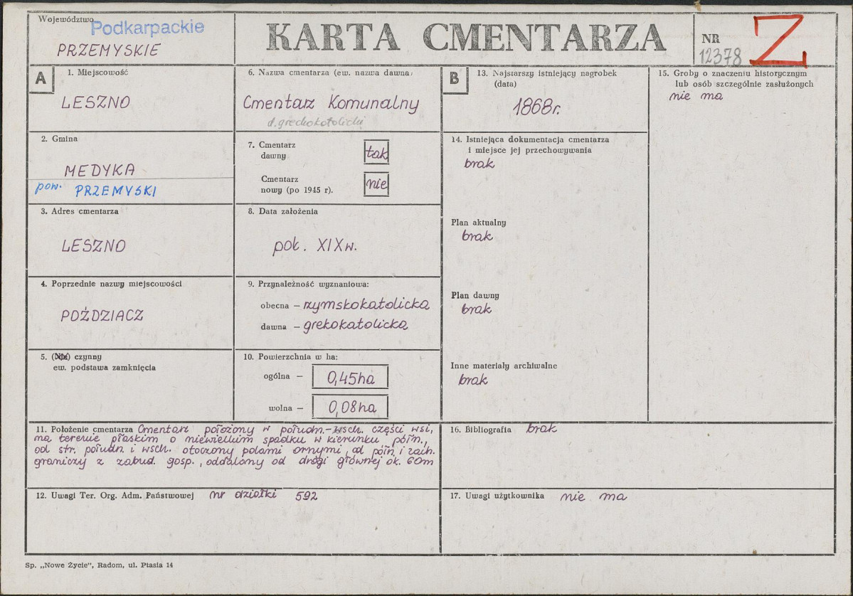 Karta cmentarza, skan nr 1