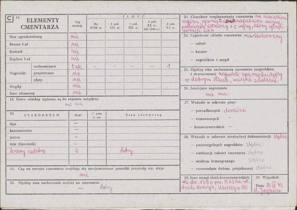 Karta cmentarza, skan nr 2