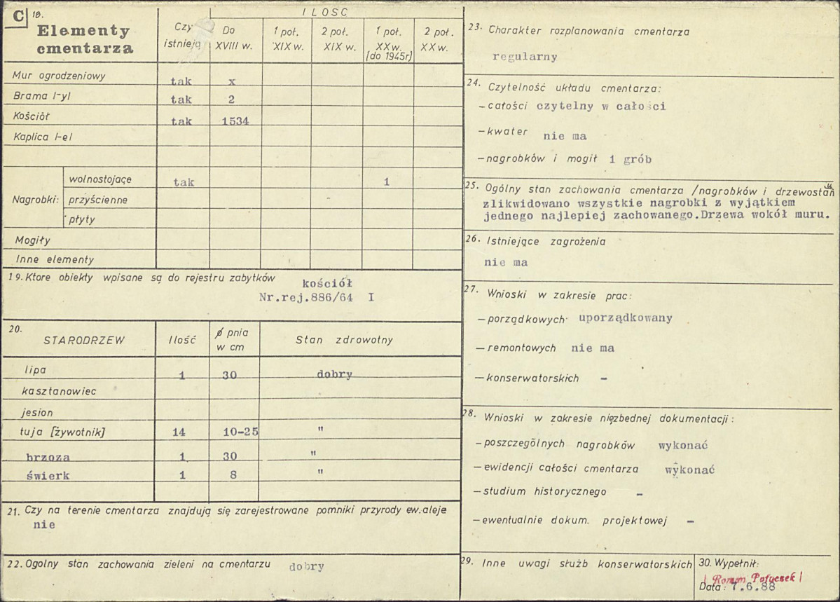Karta cmentarza, skan nr 2