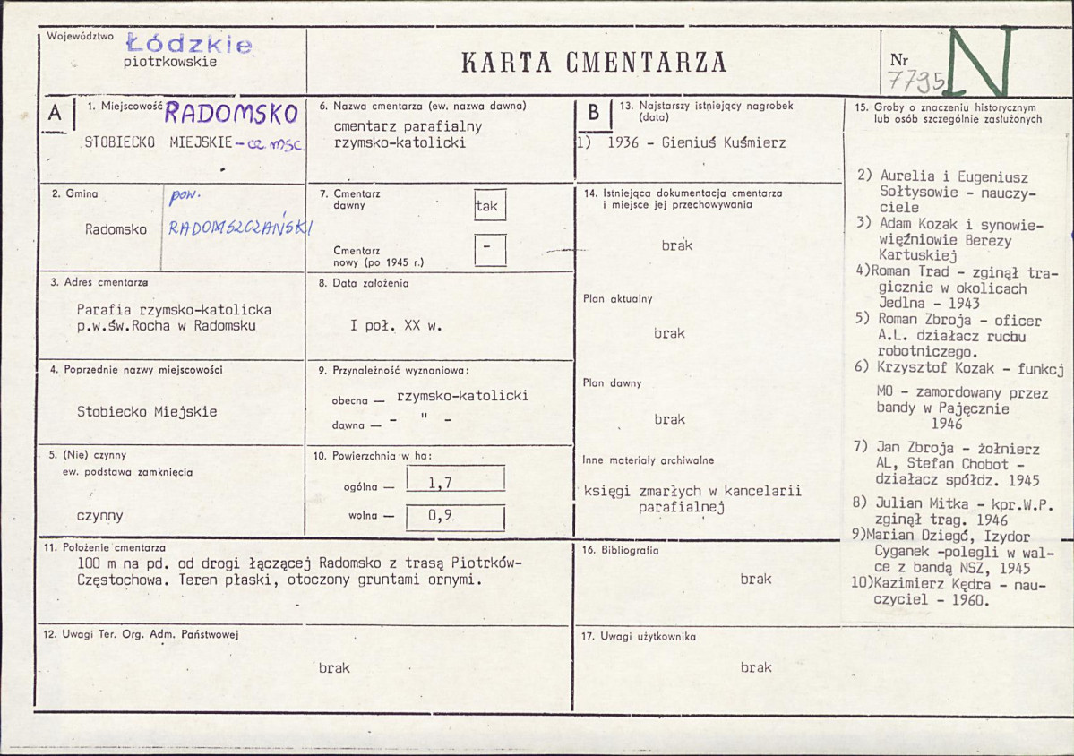 Karta cmentarza, skan nr 1