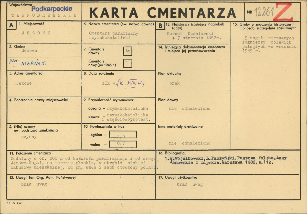 Karta cmentarza, skan nr 1