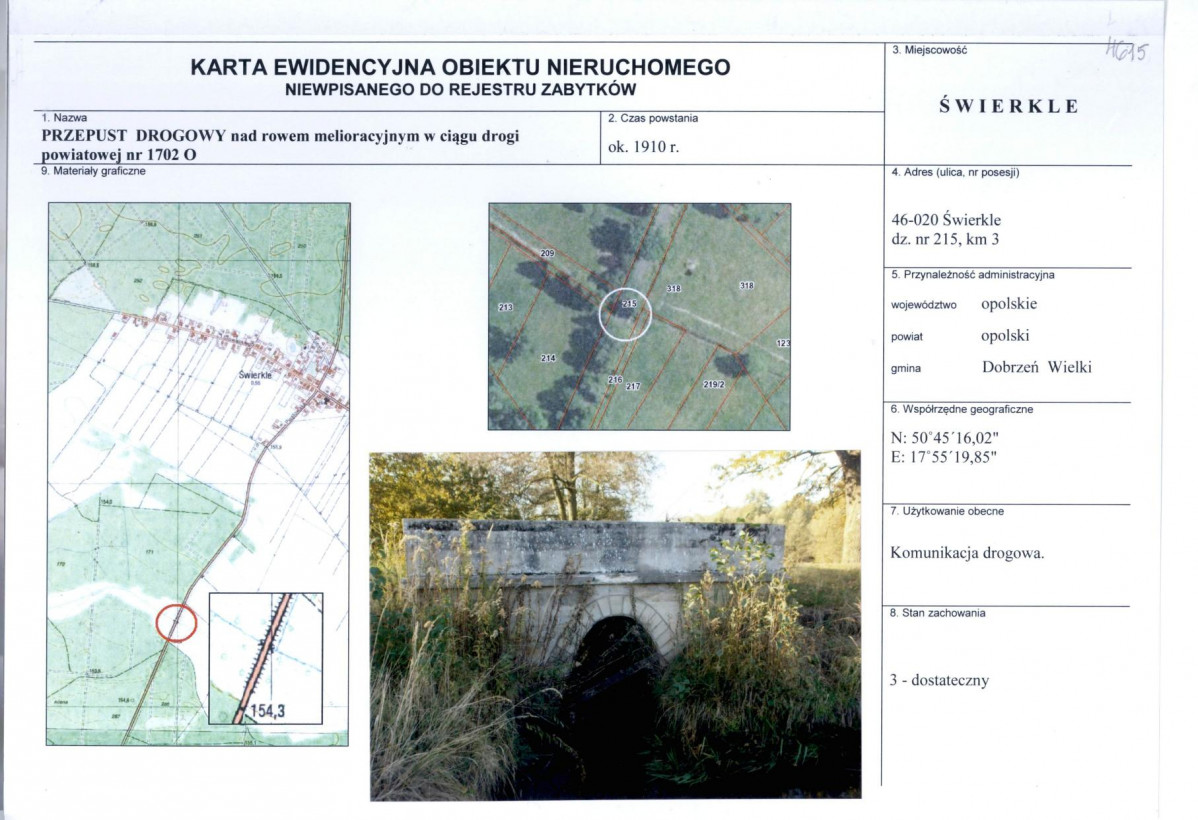 KEZN - Karta obiektu niewpisanego do rejestru, skan nr 1