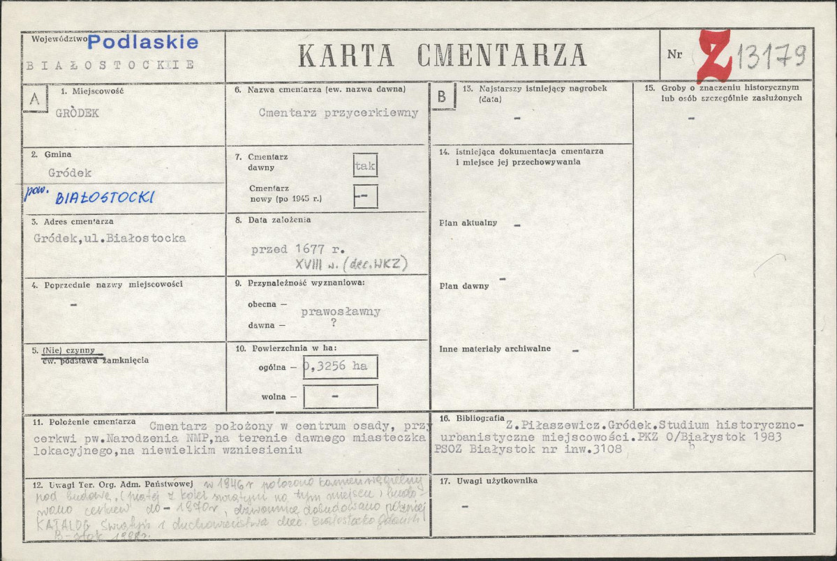 KC - Karta cmentarza, skan nr 1