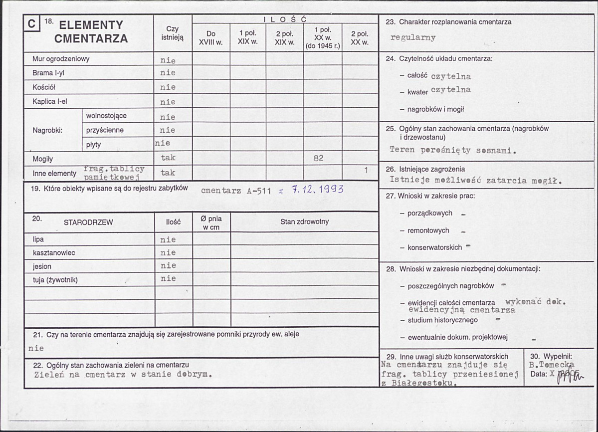 Karta cmentarza, skan nr 2